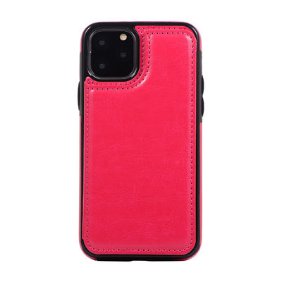 Tampa inofensiva do iPhone 11 da caixa de couro à prova de choque da carteira do telefone celular do plutônio