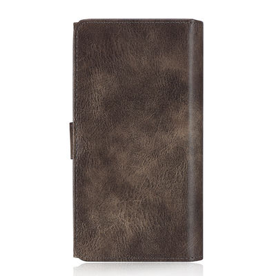 Caixas de couro à prova de choque Flip Card Holder Wallet imaculável do telefone do plutônio