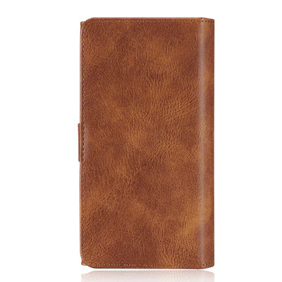 Caixas de couro à prova de choque Flip Card Holder Wallet imaculável do telefone do plutônio