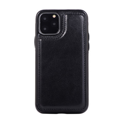Tampa inofensiva do iPhone 11 da caixa de couro à prova de choque da carteira do telefone celular do plutônio