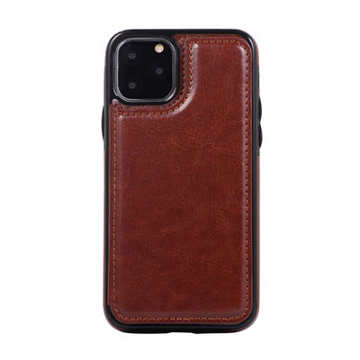 Tampa inofensiva do iPhone 11 da caixa de couro à prova de choque da carteira do telefone celular do plutônio