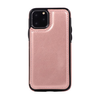 Tampa inofensiva do iPhone 11 da caixa de couro à prova de choque da carteira do telefone celular do plutônio