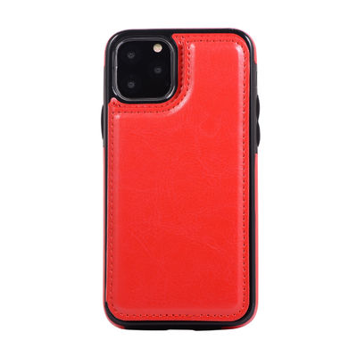 Tampa inofensiva do iPhone 11 da caixa de couro à prova de choque da carteira do telefone celular do plutônio