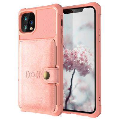Da caixa de couro da carteira do telefone do OEM titular do cartão à prova de choque de Magsafing para Iphone 14