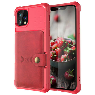 Da caixa de couro da carteira do telefone do OEM titular do cartão à prova de choque de Magsafing para Iphone 14