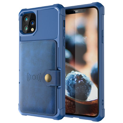 Da caixa de couro da carteira do telefone do OEM titular do cartão à prova de choque de Magsafing para Iphone 14