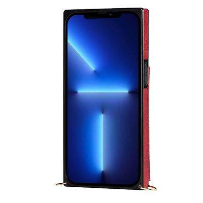 Genuíno luxuoso à prova de choque da carteira de couro sem emenda da caixa do plutônio Iphone