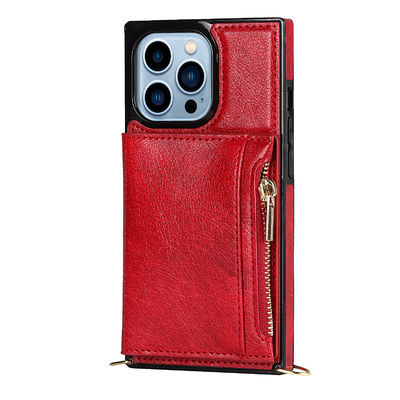 Genuíno luxuoso à prova de choque da carteira de couro sem emenda da caixa do plutônio Iphone