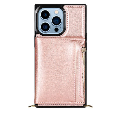 Genuíno luxuoso à prova de choque da carteira de couro sem emenda da caixa do plutônio Iphone