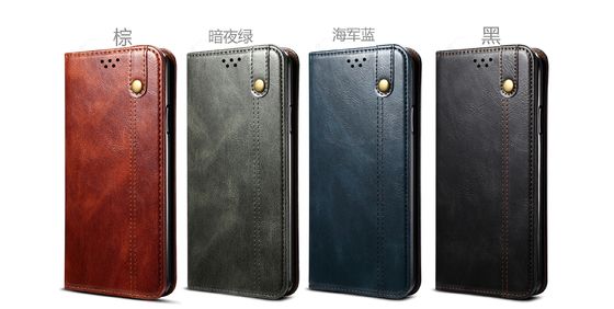 Caixa luxuosa imaculável de couro genuína excelente do telefone da carteira do caso de Iphone