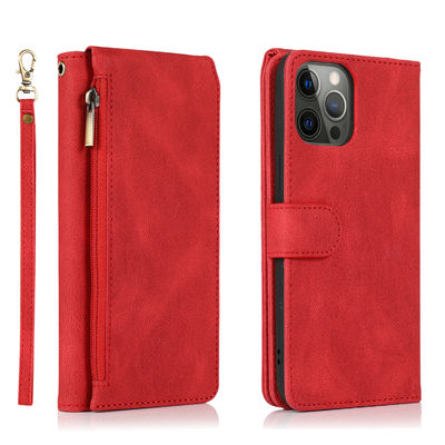 Estilo moderno genuíno luxuoso do caso de couro de Iphone da caixa do telefone da carteira
