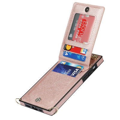 Caixa de couro genuína da carteira de Iphone das caixas de couro luxuosas do telefone