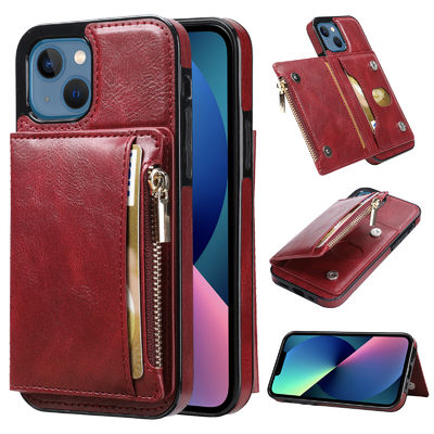 Caixa de couro destacável do telefone do bolso de cartão magnético para a galáxia S22 S23 ultra