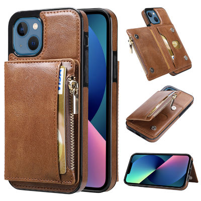 Caixa de couro destacável do telefone do bolso de cartão magnético para a galáxia S22 S23 ultra