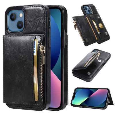 Caixa de couro destacável do telefone do bolso de cartão magnético para a galáxia S22 S23 ultra