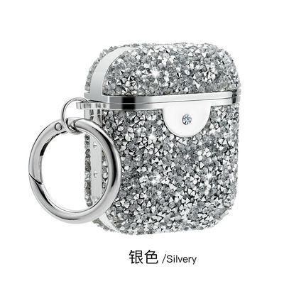 Diamante à prova de choque do caso do armazenamento de Earbud do cristal de rocha da tampa da caixa do fones de ouvido