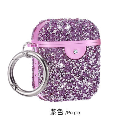 Diamante à prova de choque do caso do armazenamento de Earbud do cristal de rocha da tampa da caixa do fones de ouvido