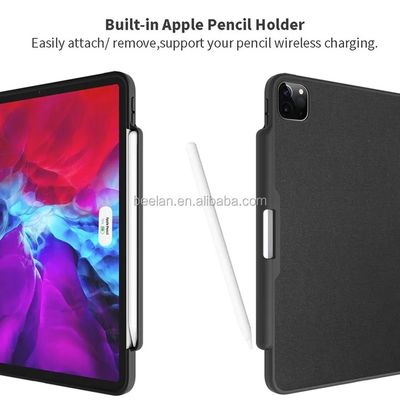 ângulo de couro do plutônio de 12,9 casos protetores à prova de choque de Ipad da polegada multi