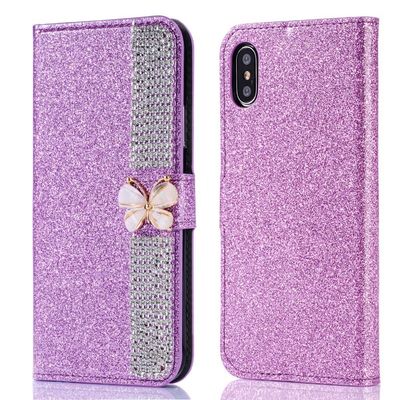 Flash Powder Electroplated Diamond Inlay Phone Case Para Iphone Xr Xs 11 12 13 14 Pro Max Celular Cover