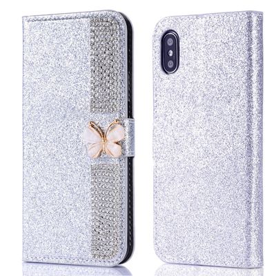 Flash Powder Electroplated Diamond Inlay Phone Case Para Iphone Xr Xs 11 12 13 14 Pro Max Celular Cover
