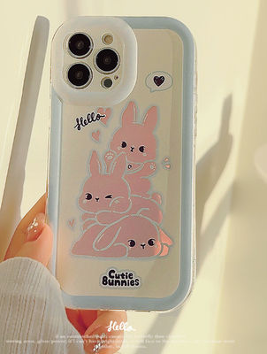 Casca de telefone resistente a choques Slim Pink Rabbit Iphone 15 Apple Phone Case