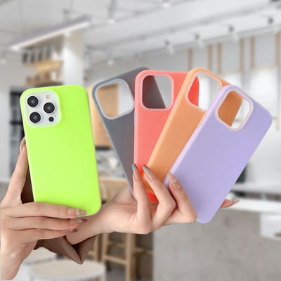Simples Ins Jelly Liquid Silicone Phone Case Para Apple 14 Promax iPhone 15 Pacote Completo